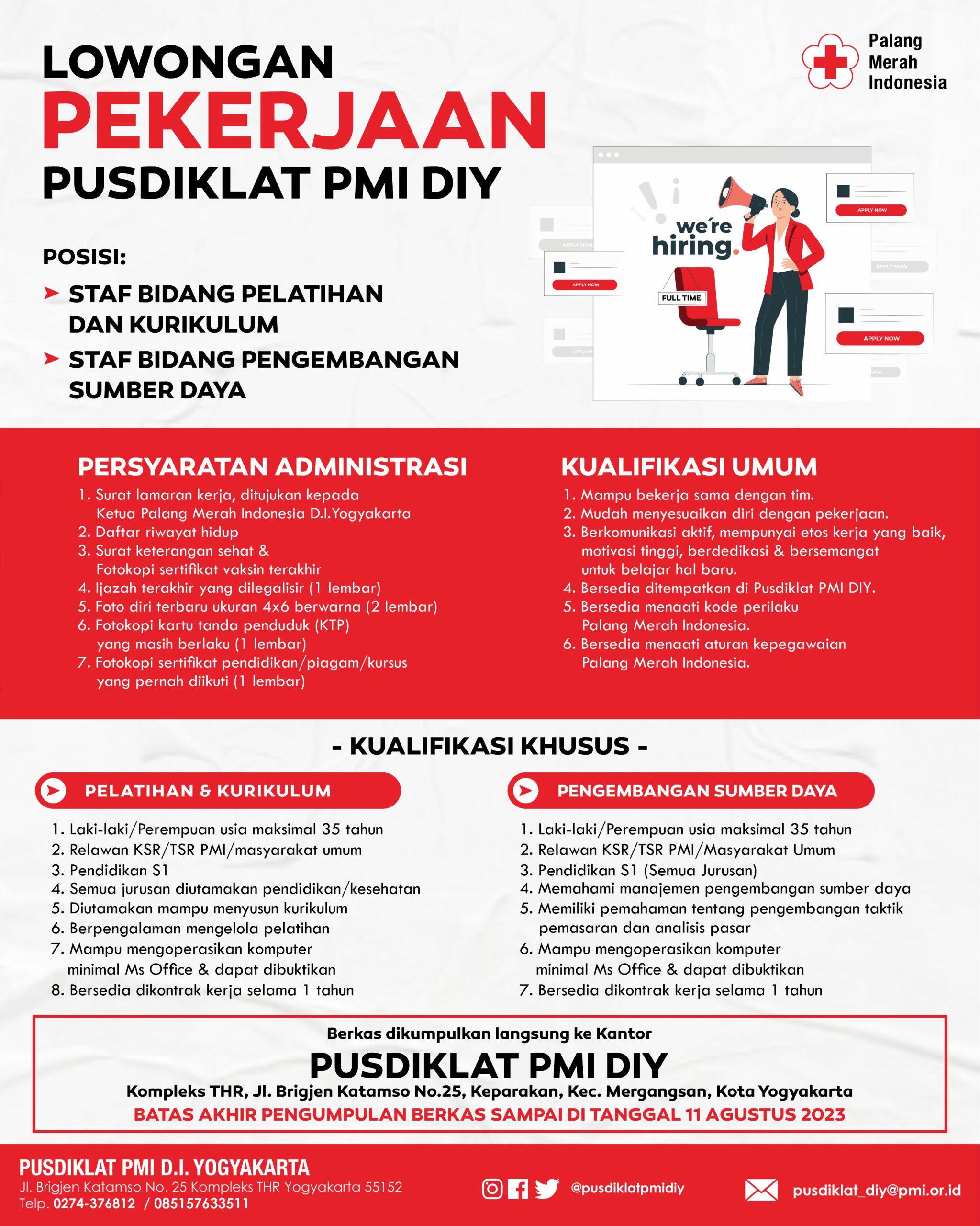 Pusdiklat PMI Cimahi Membuka Lowongan Kerja
